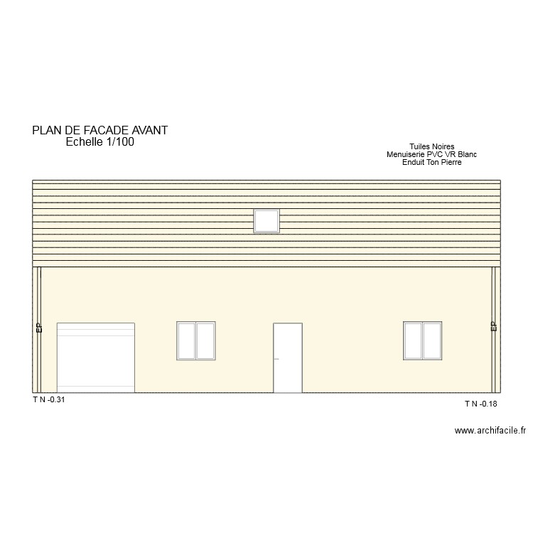 permis 2 facade avant thiriet. Plan de 0 pièce et 0 m2