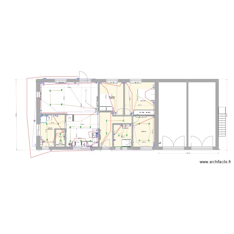 Plan Elec. Plan de 8 pièces et 56 m2