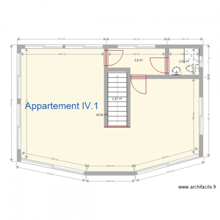 Superficie appartement IV. Plan de 0 pièce et 0 m2