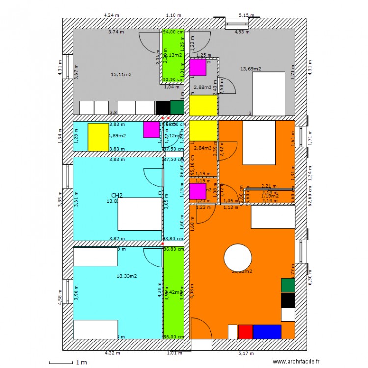 Mobilier. Plan de 0 pièce et 0 m2