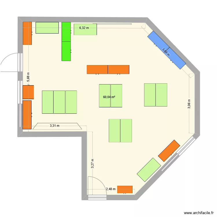 classe. Plan de 1 et 60 m² classe. Plan de 1 et 60 m²