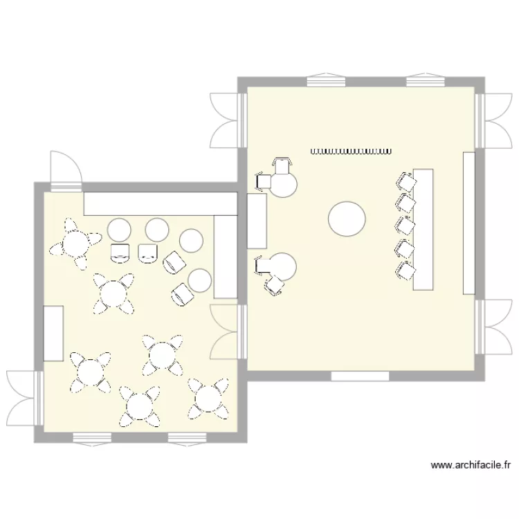 Bar lounge buffiere. Plan de 