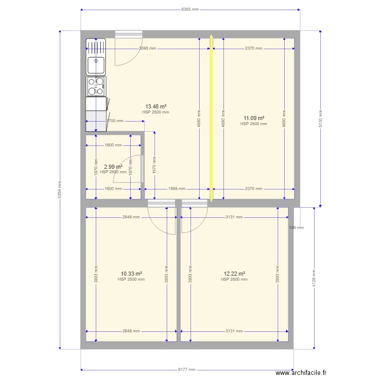 GE85 N75 réaménagement  4 chambres. Plan de 0 pièce et 0 m2