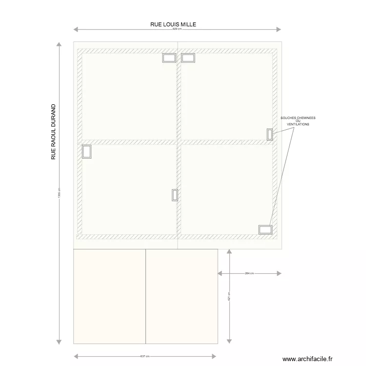 MAIRIE Villeurbanne plan toiture avant travaux. Plan de MAIRIE Villeurbanne plan toiture avant travaux. Plan de