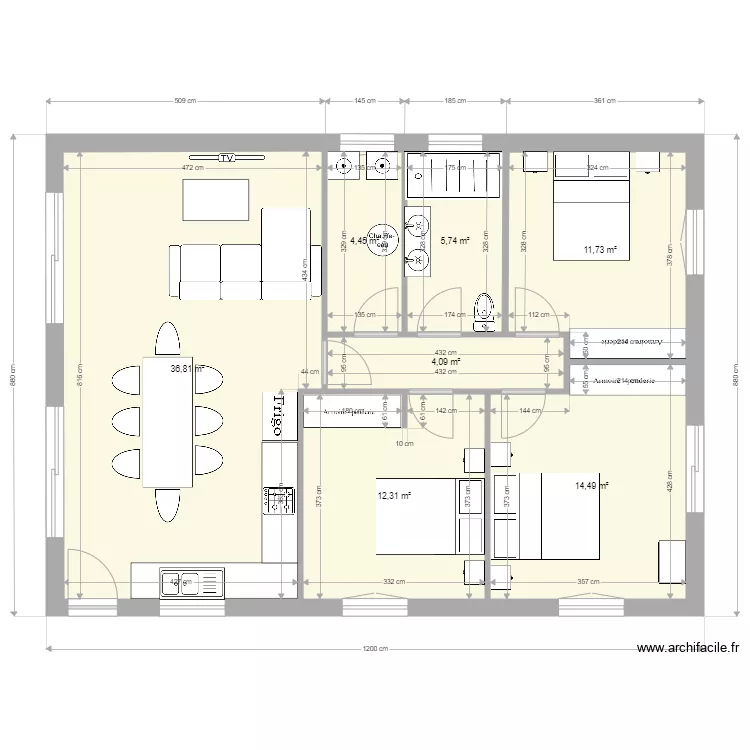 Maison. Plan de 