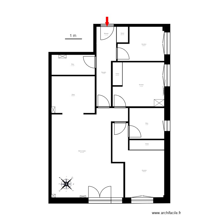 ED. BECAINA, BLOC B, 3-1. CANILLO, ANDORRA. Plan de 14 pièces et 77 m2