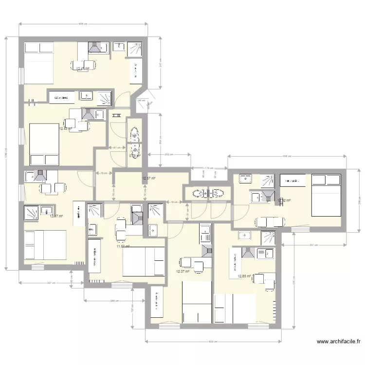 7 Studios V1. Plan de 