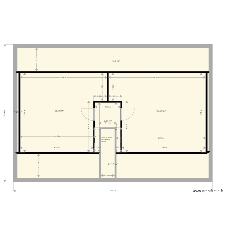 171 ter etage murs et portes. Plan de 0 pièce et 0 m2