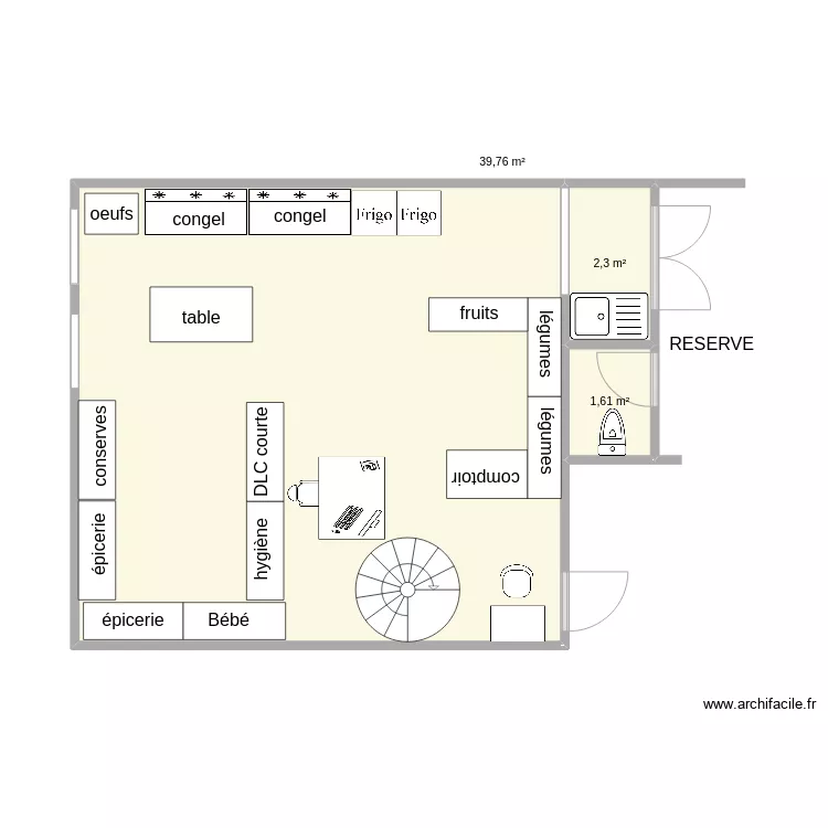 Biblioth&egrave;que. Plan de 