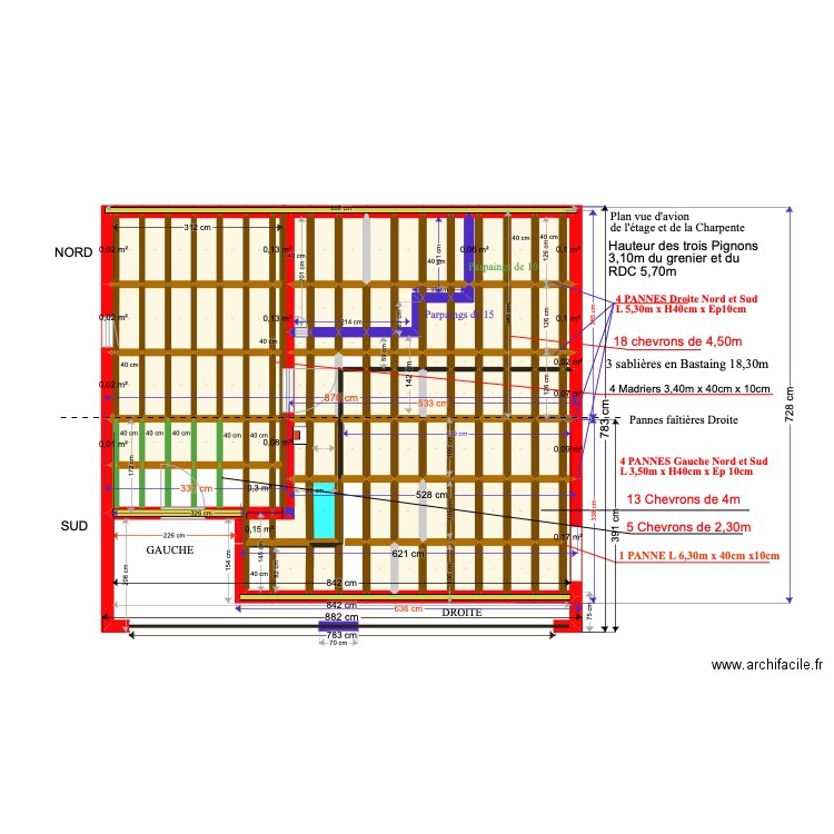 Murs Grenier. Plan de 0 pièce et 0 m2