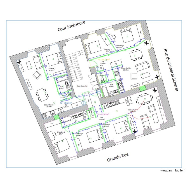 PLAN 1ER ET SANICOLO. Plan de 0 pièce et 0 m2