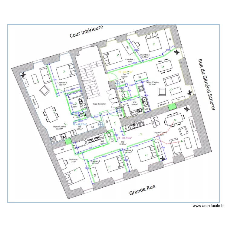 PLAN 1ER ET SANICOLO. Plan de 