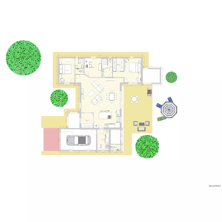 Maison T2. Plan de 