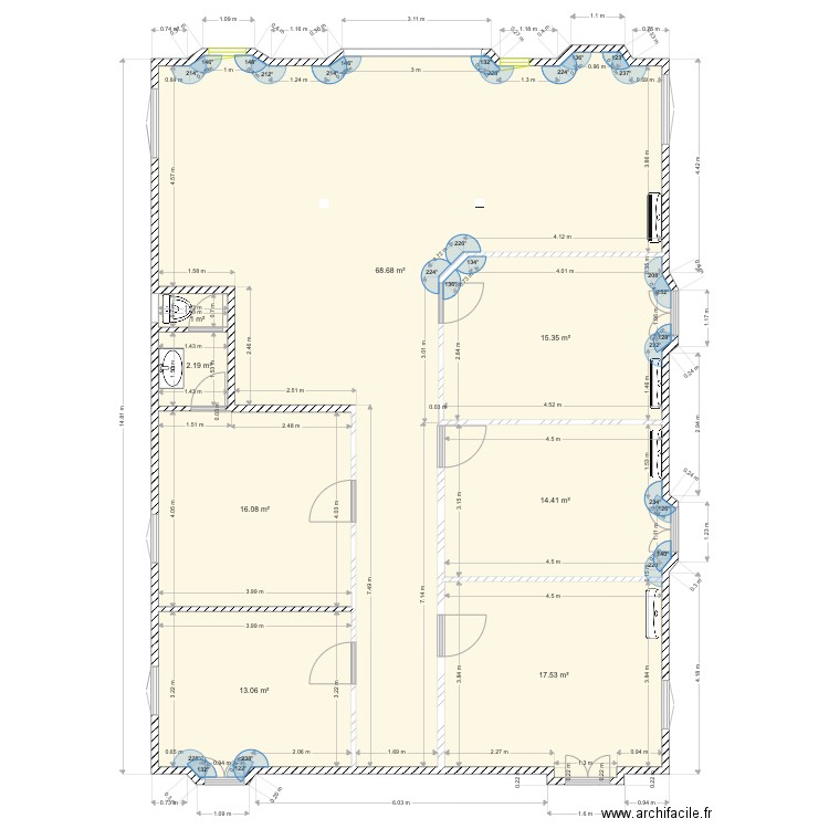 institut beauty tech. Plan de 0 pièce et 0 m2