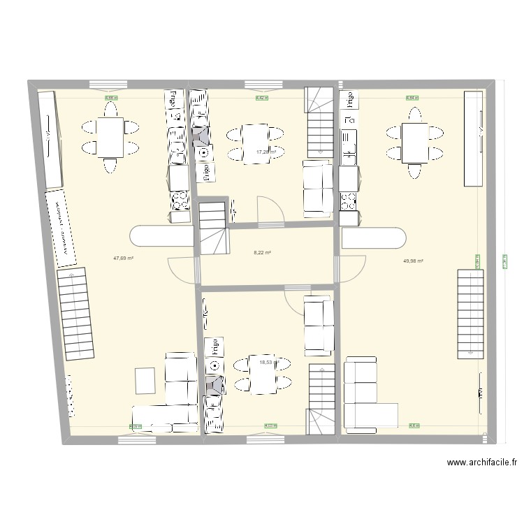 plan paquis ETAGE 1ER. Plan de 5 pièces et 142 m2