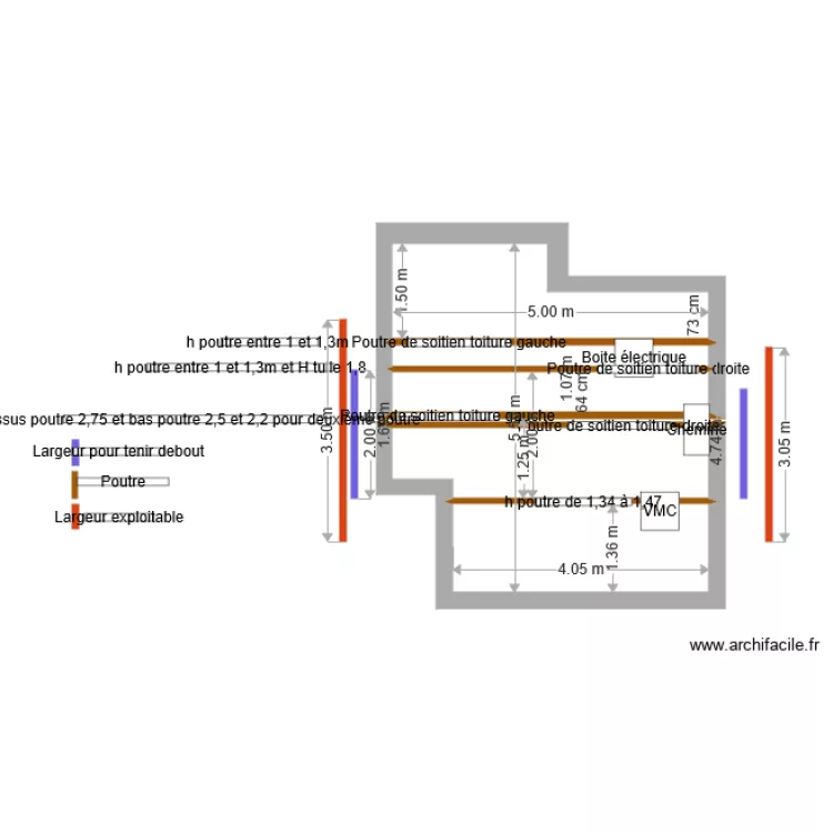 Le Plessis combles 2. Plan de 