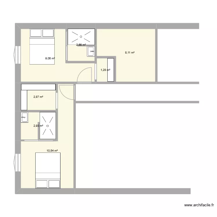 maison 3. Plan de 7  et 37 m²
