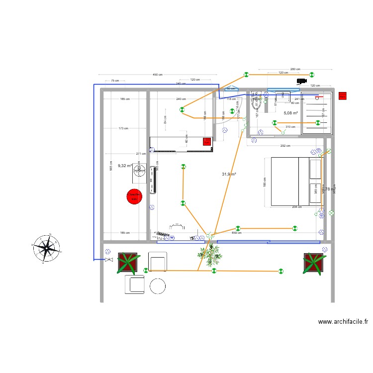 building CH cHARLY 2. Plan de 4 pièces et 47 m2
