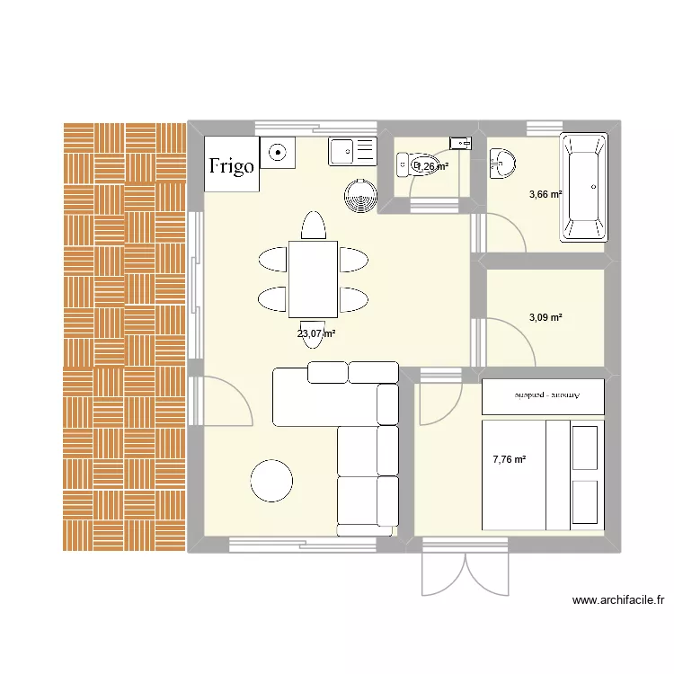 idee amenagement 2. Plan de 5  et 39 m²