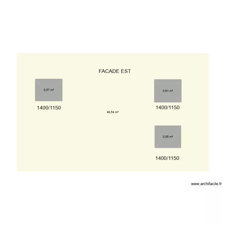 EST FACADE. Plan de 4  et 55 m²