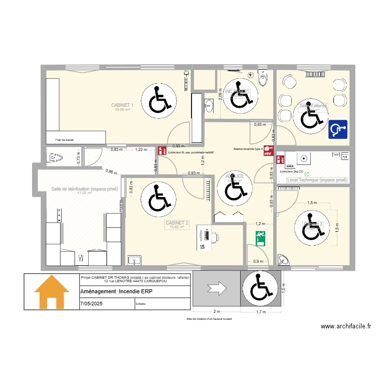 CABINET DR THOMAS   plan Sécurité. Plan de 8 pièces et 100 m2