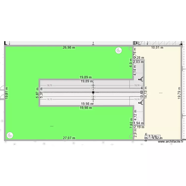 Pré-schéma usine. Plan de 12 et 1285 m² Pré-schéma usine. Plan de 12 et 1285 m²