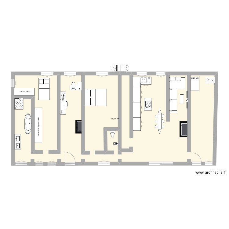 SAINT ELIPH. Plan de 1 pièce et 96 m2