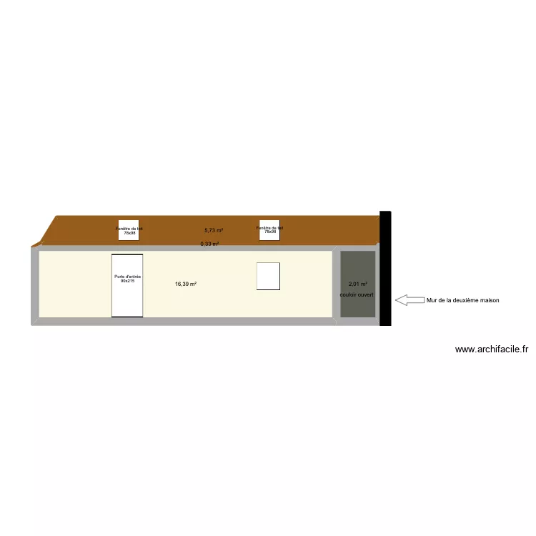 face avant veranda apres travaux. Plan de 4 pièces et 24 m²