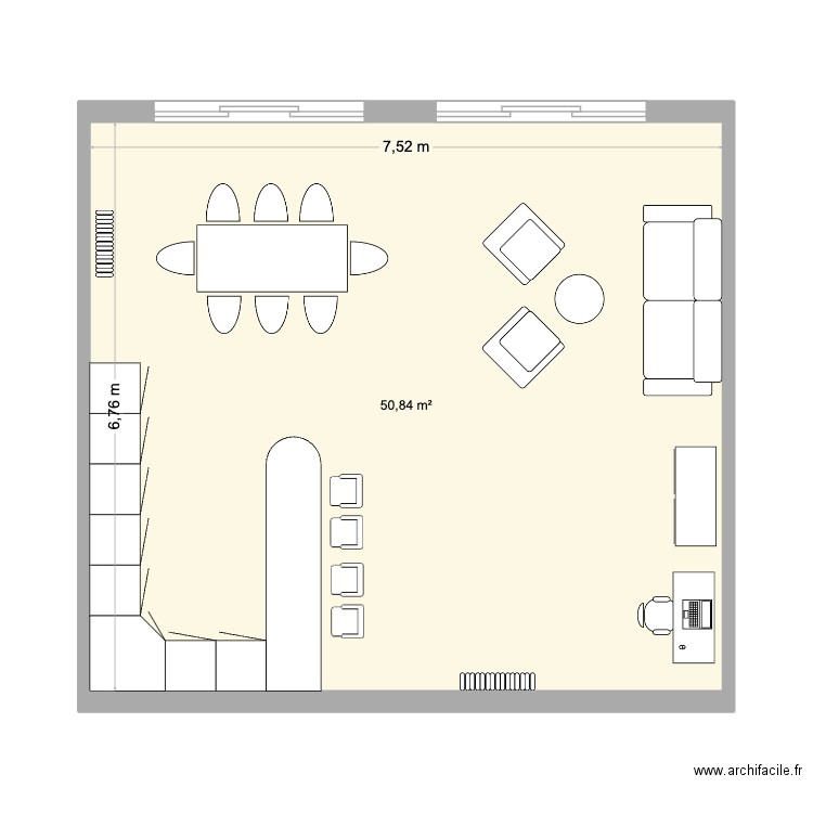 maison. Plan de 1 pièce et 51 m2