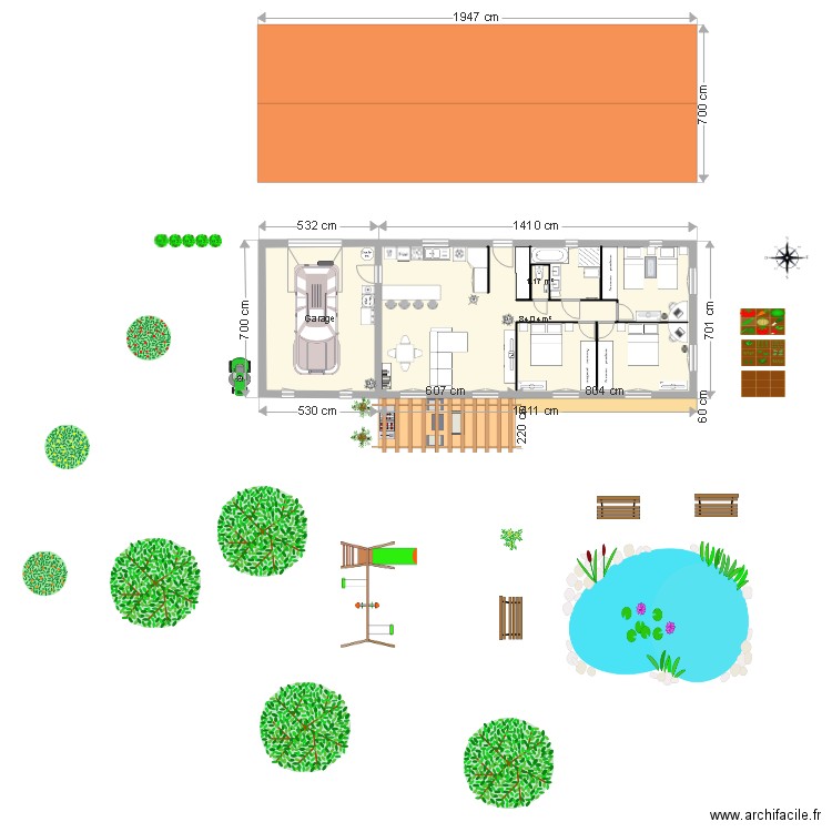 Maison 3 chambres. Plan de 0 pièce et 0 m2