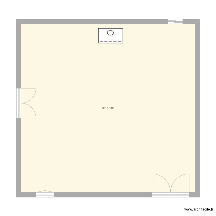 Salle de déjour. Plan de 1 pièce et 85 m2