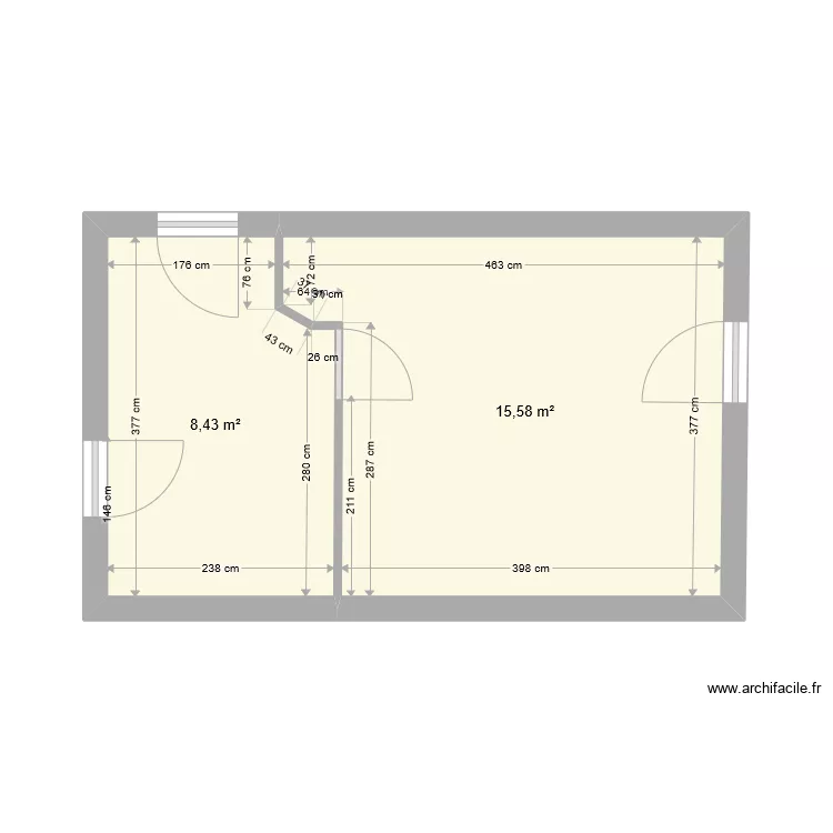 Granparigny - studio. Plan de 