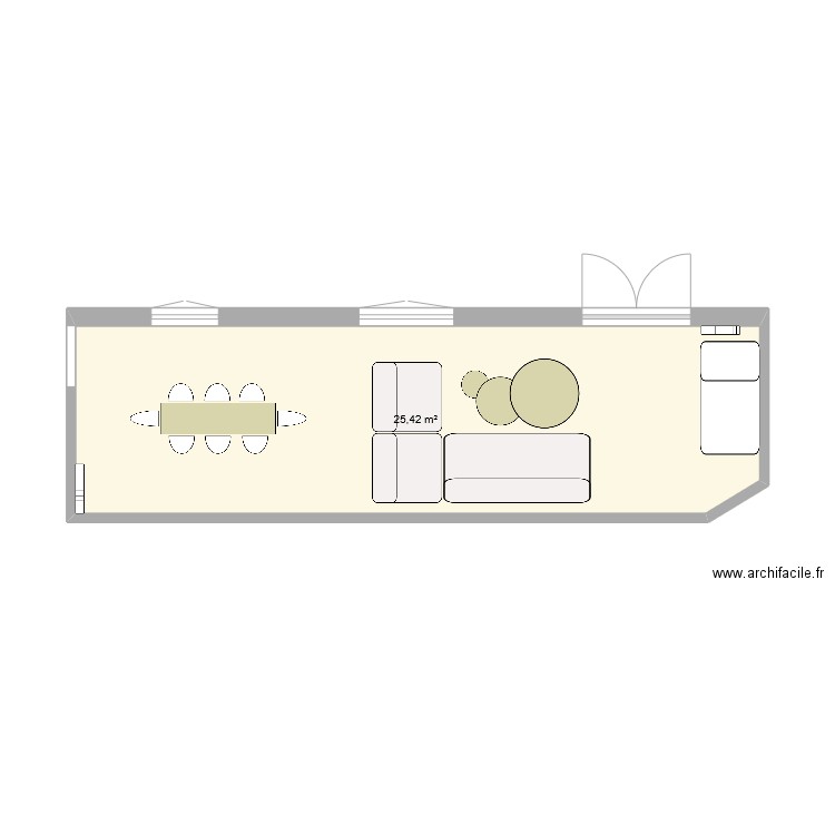 dez(3). Plan de 1 pièce et 25 m2