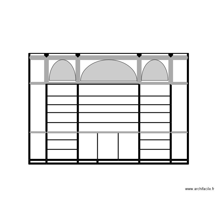 Anatole bibliothèque 4. Plan de 42 pièces et 15 m2