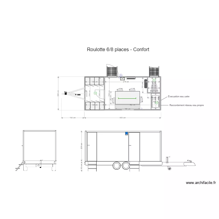 BVR FABRICATION 8 places confort. Plan de 