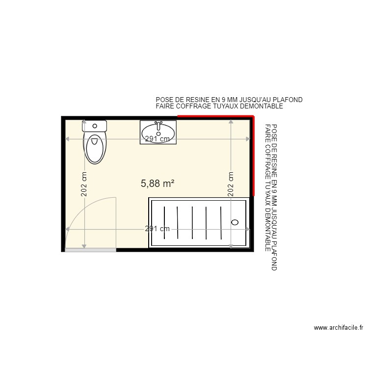 FOYER APAN . Plan de 1 pièce et 6 m2