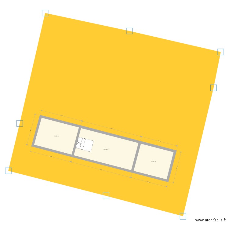 Cabanon Roquefort. Plan de 3 pièces et 55 m2