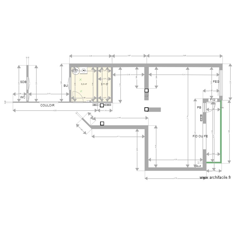 CUISINE  SEJOUR v2. Plan de 0 pièce et 0 m2