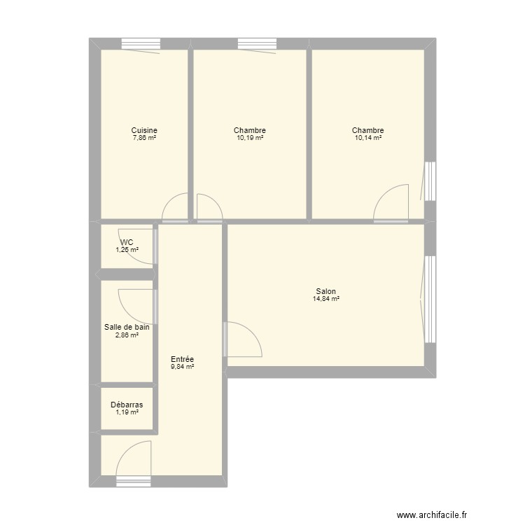 PLAN GHASSOULI. Plan de 8 pièces et 58 m2