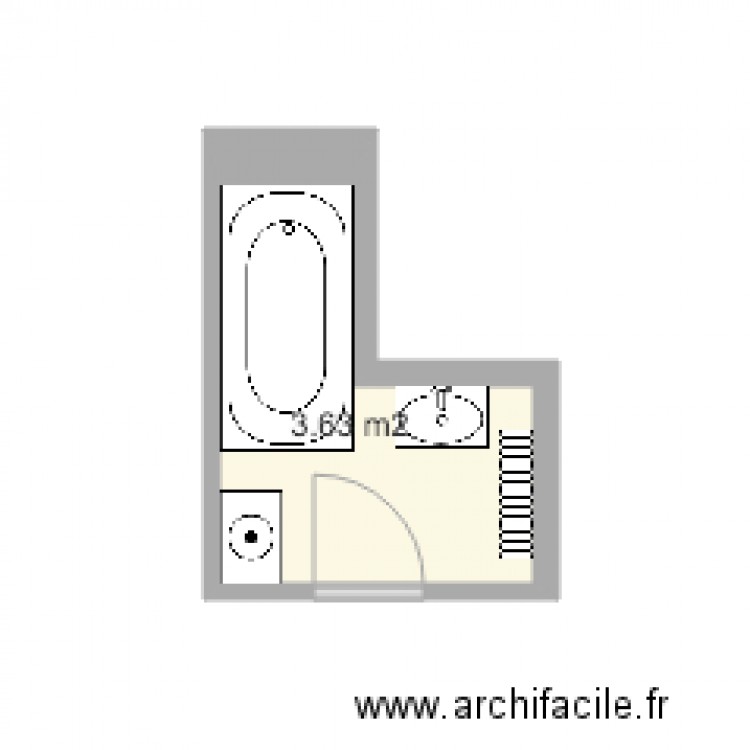 sdb BURELIER. Plan de 0 pièce et 0 m2