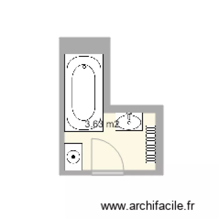 sdb BURELIER. Plan de 