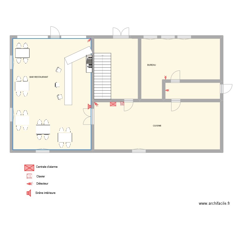 TABAC D'ELO alarme. Plan de 4 pièces et 169 m2