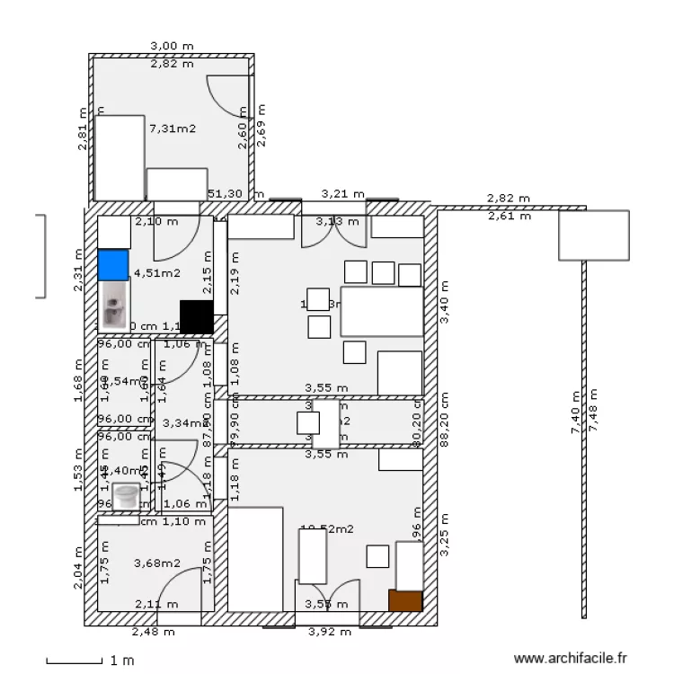 plan meublé. Plan de plan meublé. Plan de