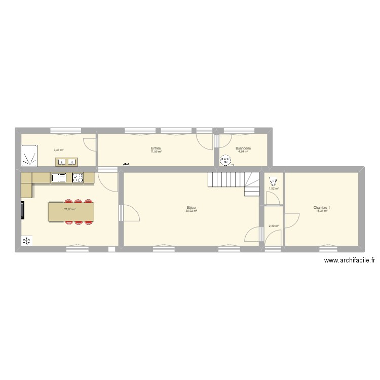 nouvelle cuisine meublée. Plan de 0 pièce et 0 m2