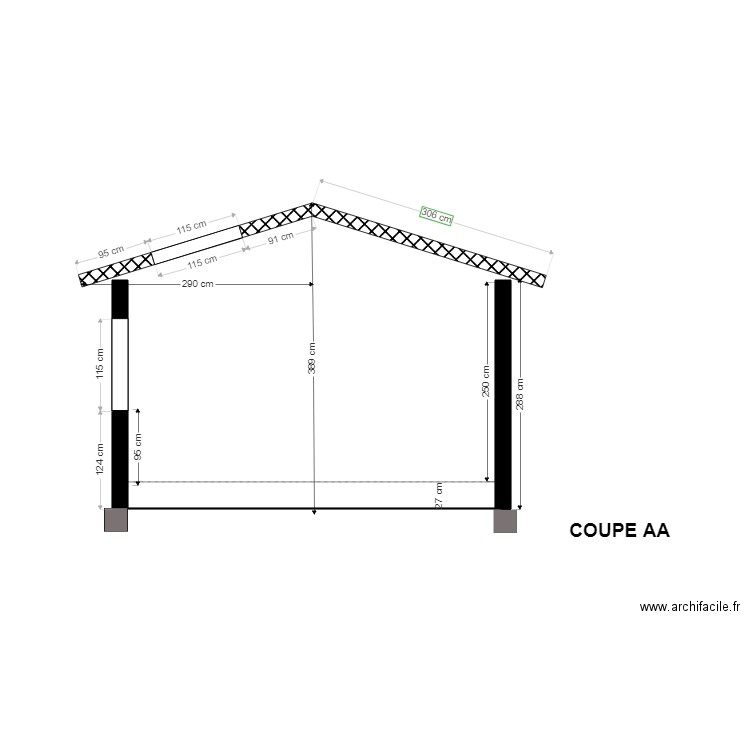 plan de coupe ok. Plan de 0 pièce et 0 m2