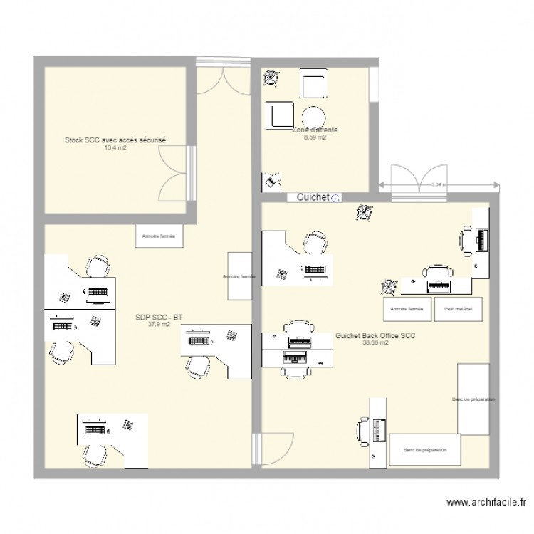 Implantation Guichet Sagem Eragny. Plan de 0 pièce et 0 m2