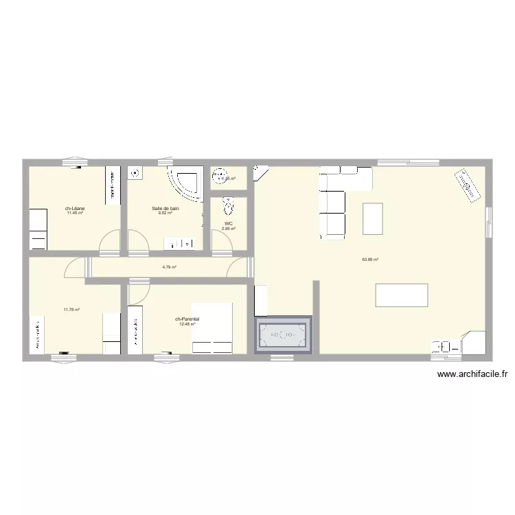 1er plan ossature bois. Plan de 