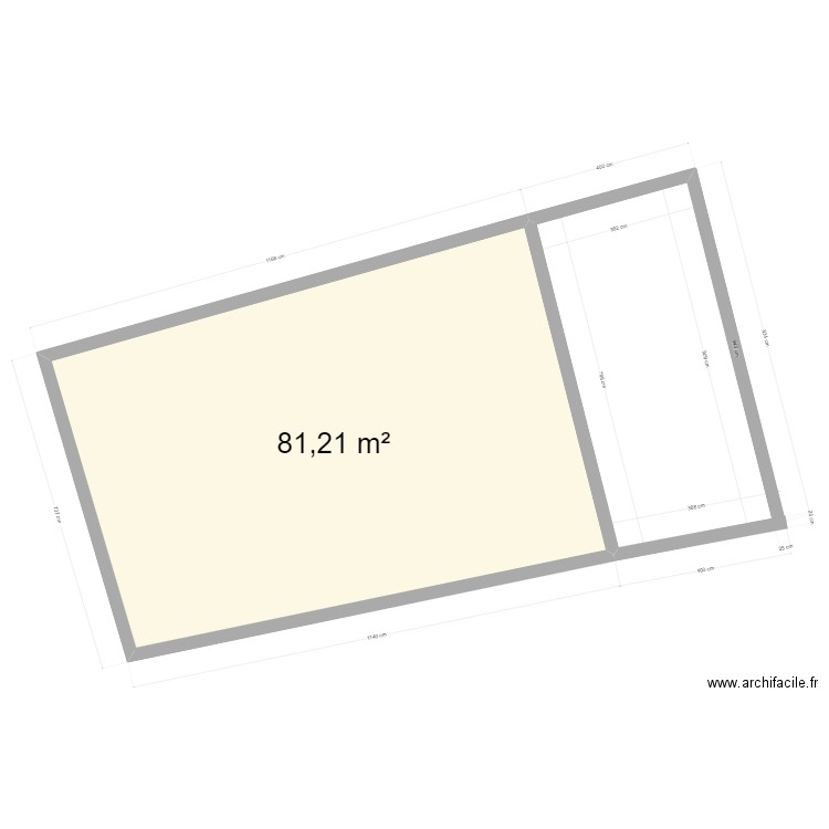 Chambres. Plan de 1 pièce et 81 m2