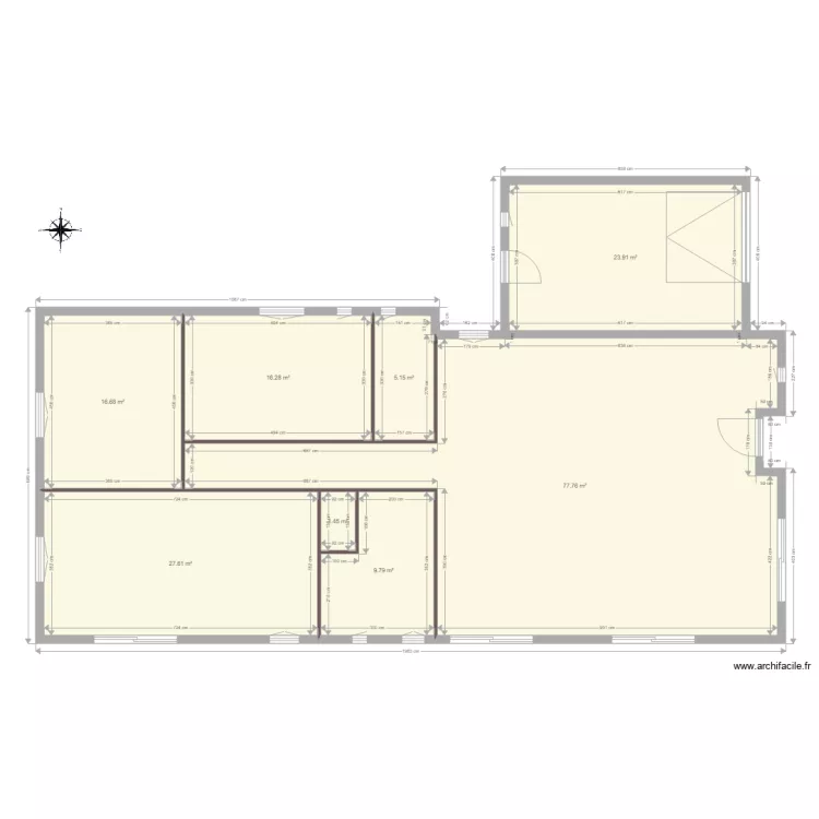 Maison Richerenches cloisons. Plan de 