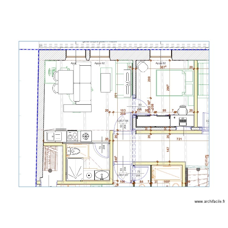 ETAGE T2 NORD OUEST. Plan de 0 pièce et 0 m2